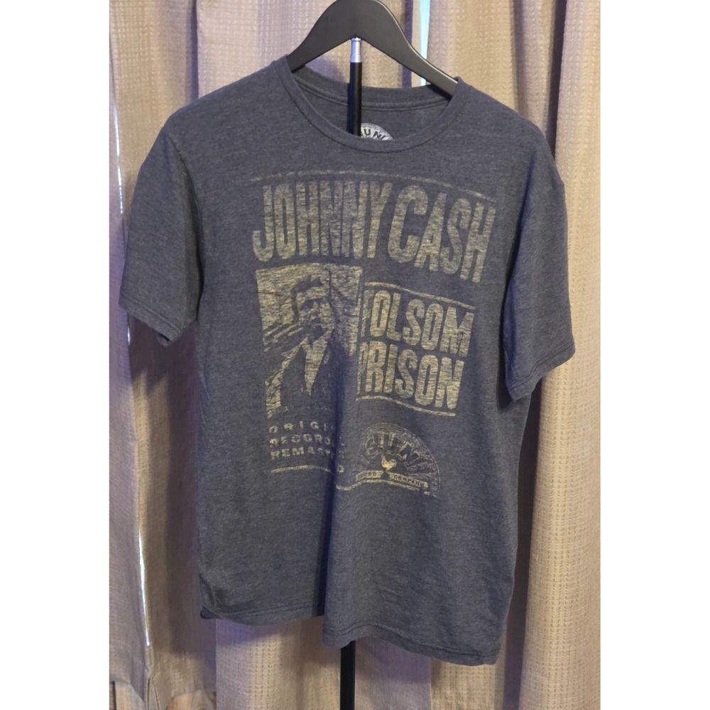 Sun‎ Record Company Johnny Cash Folsom Prison Vintage Design T-Shirt Mens Medium